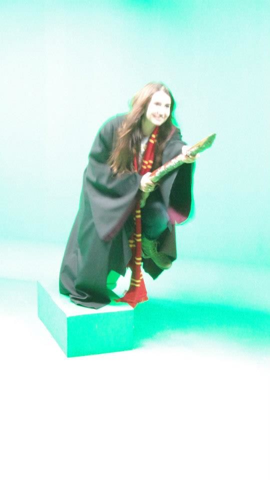 Jessie Gretener enjoys a tour of the Harry Potter movie studio outside London. Jessie Gretener enjoys a tour of the Harry Potter movie studio outside London.