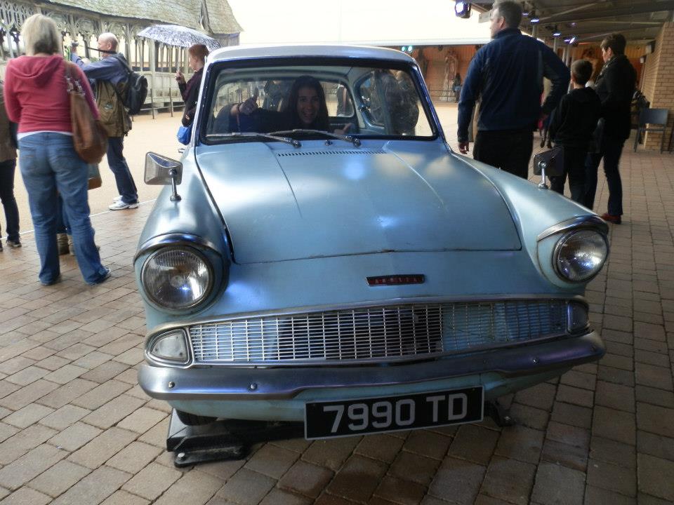 Jessie Gretener enjoys a tour of the Harry Potter movie studio outside London. Jessie Gretener enjoys a tour of the Harry Potter movie studio outside London.