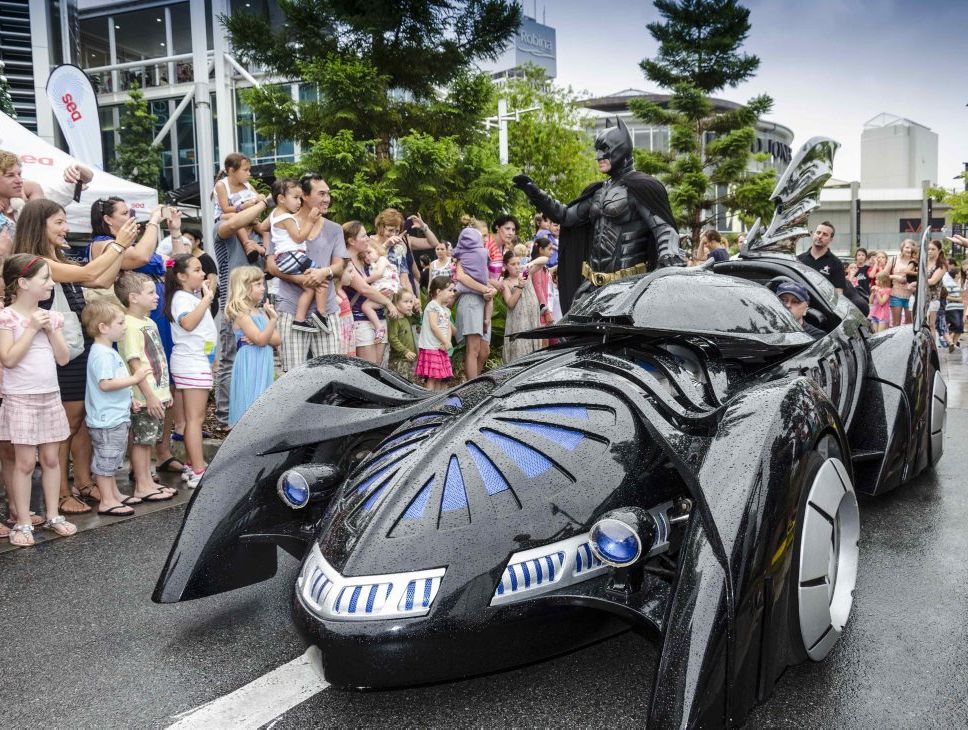 Batman, Santa and snow ... centre rings in Christmas