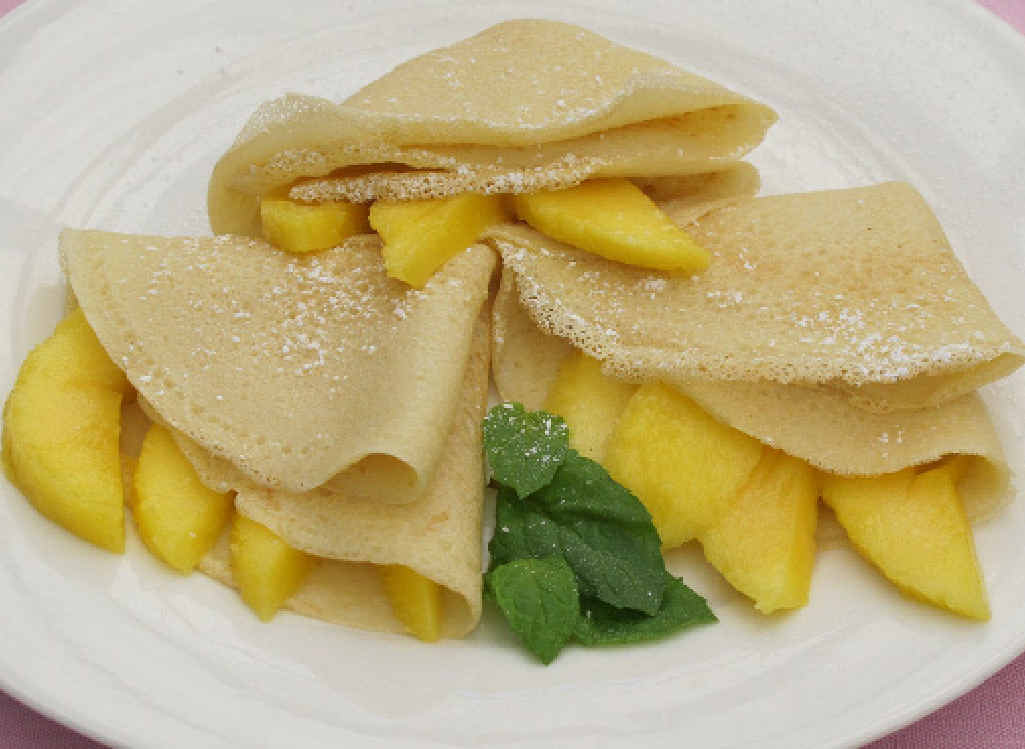 Mango coconut crepes Mango coconut crepes