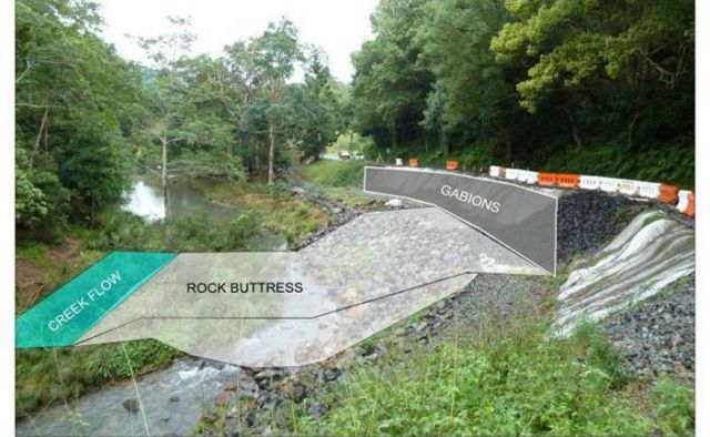 Diagram showing plans to repair Wilsons Creek Rd. Diagram showing plans to repair Wilsons Creek Rd.
