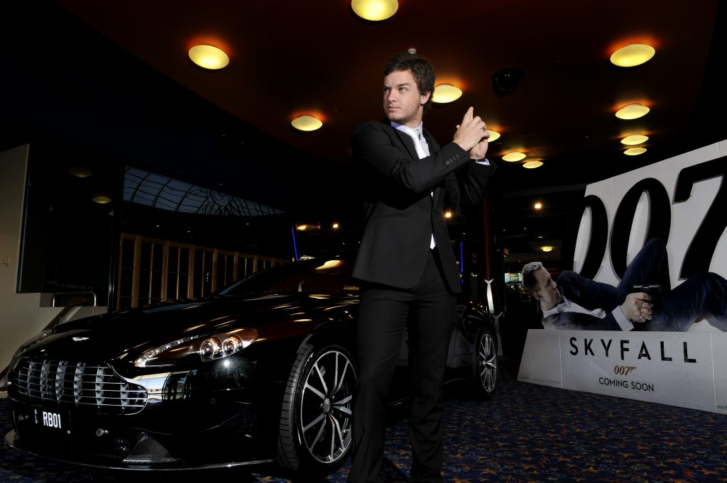 Nick Martinelli gets swept up in James Bond, Skyfall fever at Birch Carroll & Coyle Grand Central Cinemas. Photo Dave Noonan / The Chronicle Nick Martinelli gets swept up in James Bond, Skyfall fever at Birch Carroll & Coyle Grand Central Cinemas. Photo Dave Noonan / The Chronicle