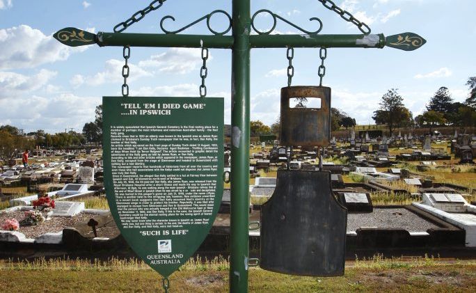 This memorial stands at the site in the Ipswich cemetery where Dan Kelly, Ned's brother, is thought to be buried. Photo: David Nielsen / Queensland Times IPS150811GRAV15C This memorial stands at the site in the Ipswich cemetery where Dan Kelly, Ned's brother, is thought to be buried. Photo: David Nielsen / Queensland Times IPS150811GRAV15C