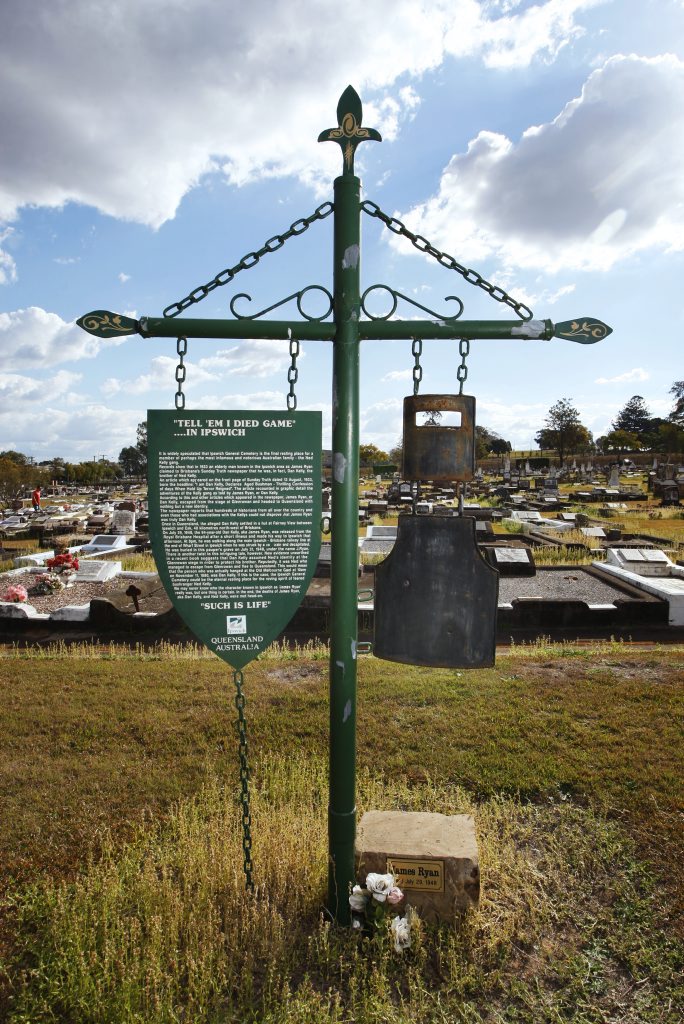 This memorial stands at the site in the Ipswich cemetery where Dan Kelly, Ned's brother, is thought to be buried. Photo: David Nielsen / Queensland Times IPS150811GRAV15C This memorial stands at the site in the Ipswich cemetery where Dan Kelly, Ned's brother, is thought to be buried. Photo: David Nielsen / Queensland Times IPS150811GRAV15C