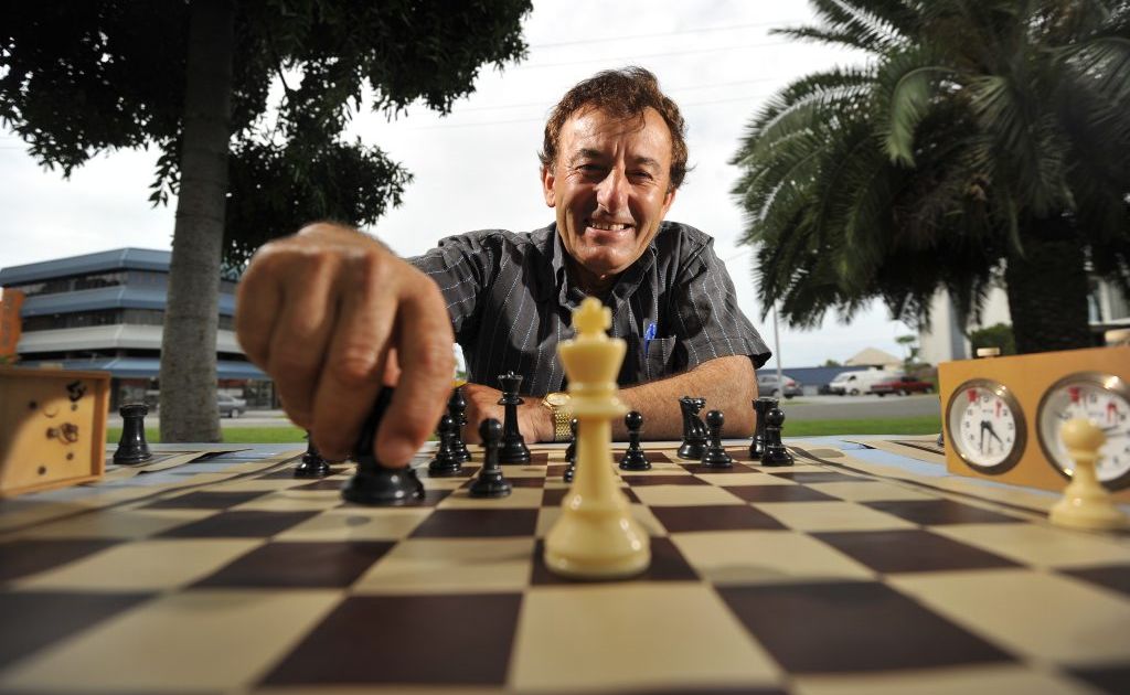 Louie Radovanovic engages in that old game of brain exercise, chess. Louie Radovanovic engages in that old game of brain exercise, chess.