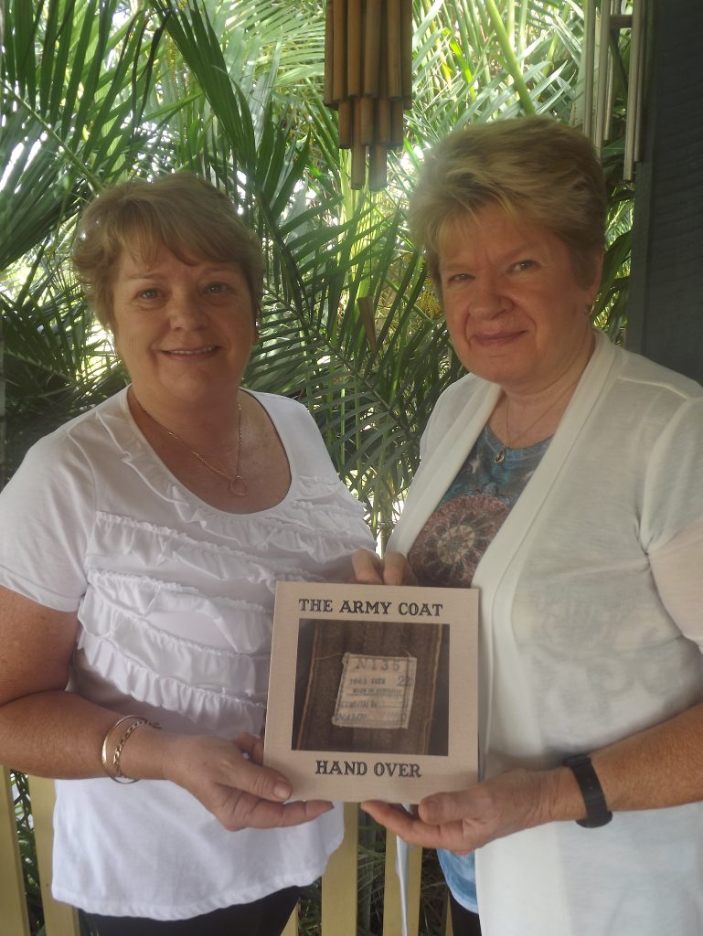 Merrian Ross and Sharon Barrett with their book, The War Coat. Merrian Ross and Sharon Barrett with their book, The War Coat.