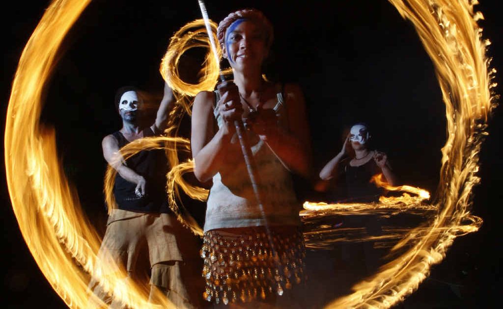 HOT ACT: Anam Aed (Soulfire) perform weekly fire dancing routines in Queens Park. HOT ACT: Anam Aed (Soulfire) perform weekly fire dancing routines in Queens Park.