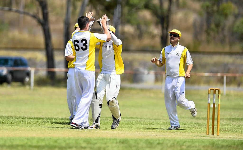 The Glen skipper Michael Heymer celebrates after taking a wicket against BITS. The Glen skipper Michael Heymer celebrates after taking a wicket against BITS.
