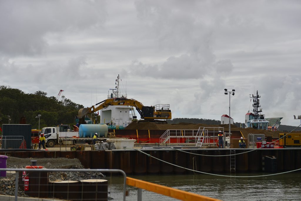 The QCLNG site on Curtis Island. The QCLNG site on Curtis Island.