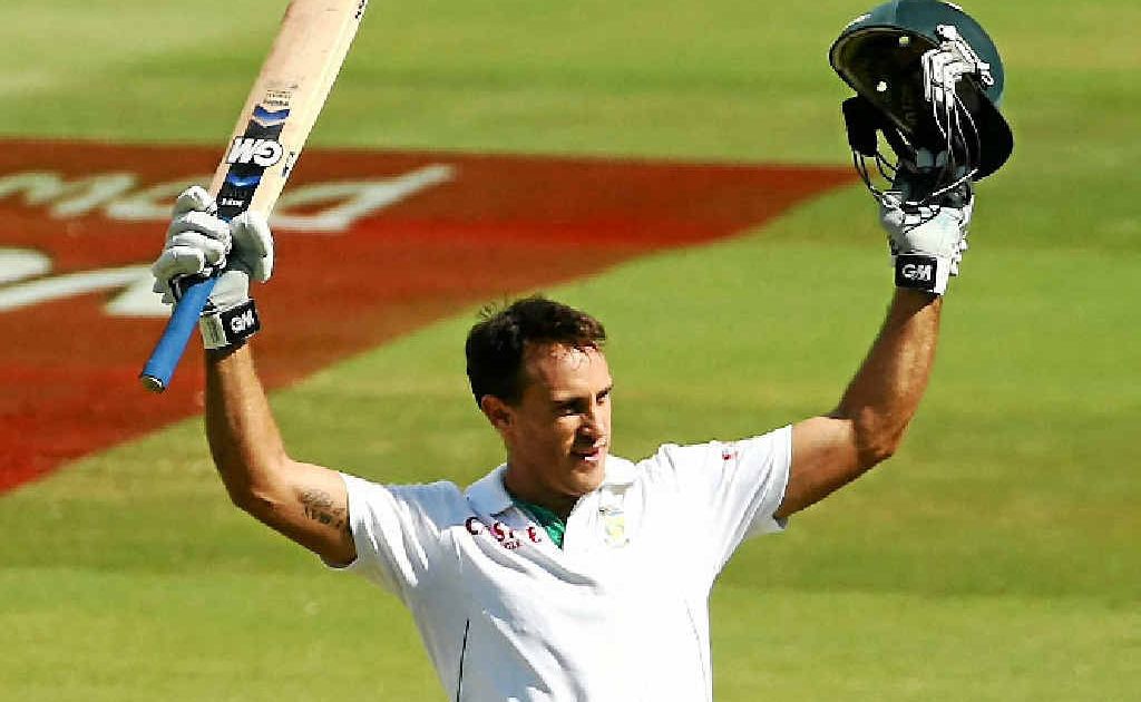 Faf du Plessis celebrates his ton on Monday. Faf du Plessis celebrates his ton on Monday.