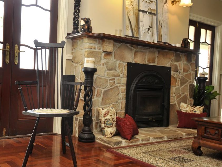 The sandstone for this fireplace was all sourced from Hollie and Lloyd's property. The sandstone for this fireplace was all sourced from Hollie and Lloyd's property.