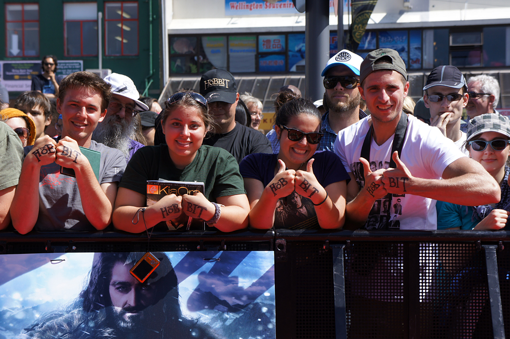 Hobbit fans queued for hours to see their favourite stars. Hobbit fans queued for hours to see their favourite stars.