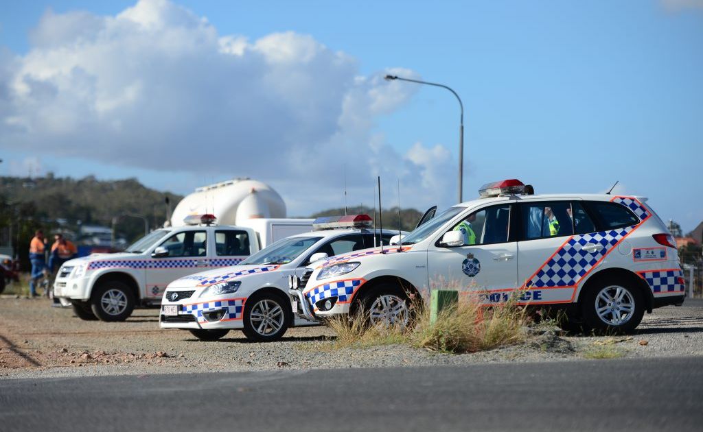 Police monitor a union protest on Port Central Way, Gladstone, for the second day in a row. Police monitor a union protest on Port Central Way, Gladstone, for the second day in a row.