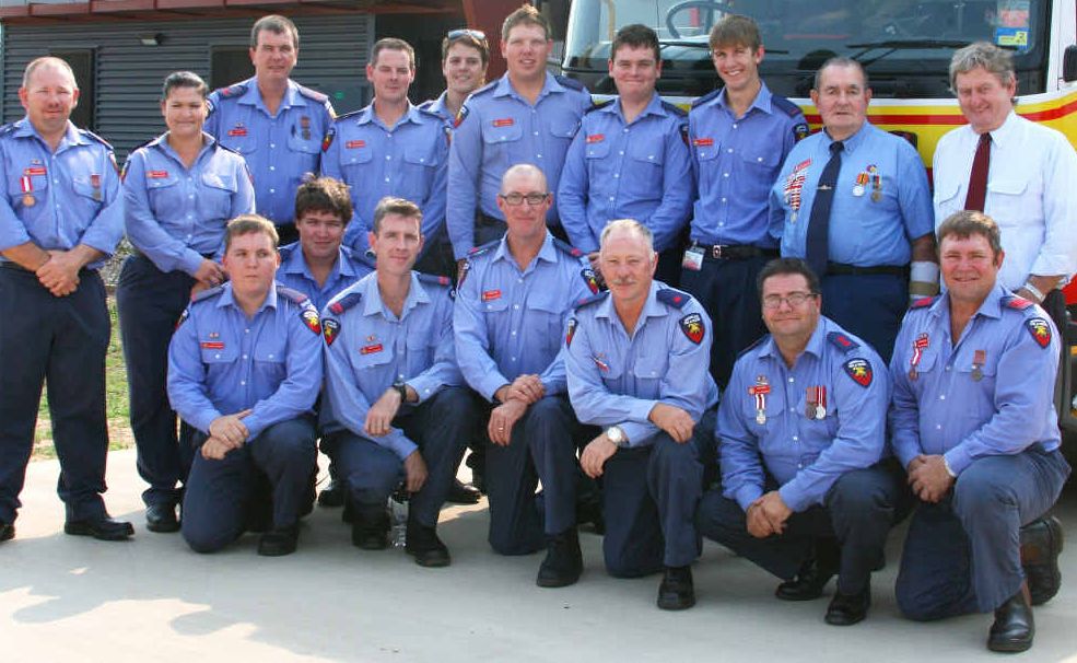 Gregory MP Vaughan Johnson poses with firefighters outside the new $4m Emerald station. Gregory MP Vaughan Johnson poses with firefighters outside the new $4m Emerald station.