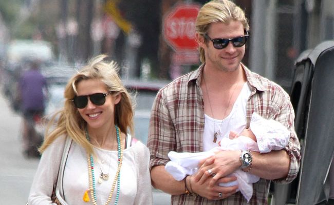 Chris Hemsworth with Elsa Pataky and baby India. Chris Hemsworth with Elsa Pataky and baby India.