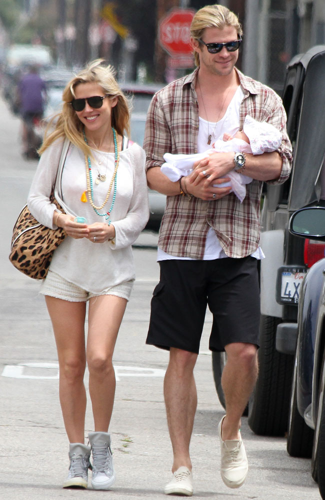 Chris Hemsworth with Elsa Pataky and baby India. Chris Hemsworth with Elsa Pataky and baby India.