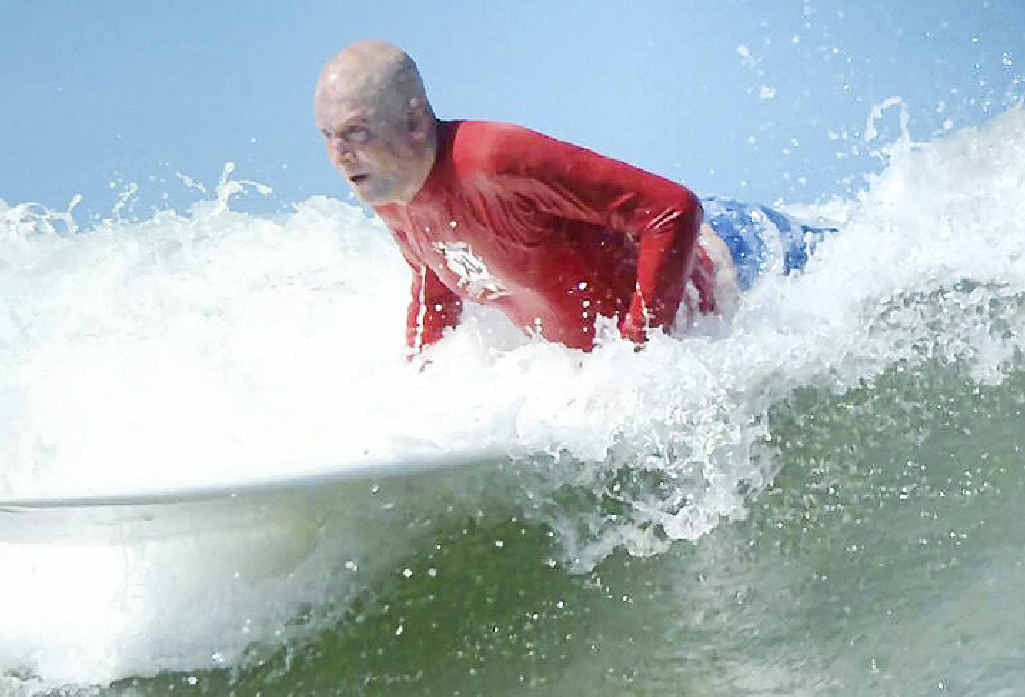 AMAZING COMEBACK: Matt Golinski having a surf at Alex Headland. AMAZING COMEBACK: Matt Golinski having a surf at Alex Headland.