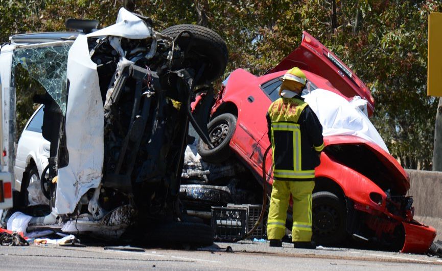 Emergency crews on scene at the crash on Friday. Emergency crews on scene at the crash on Friday.