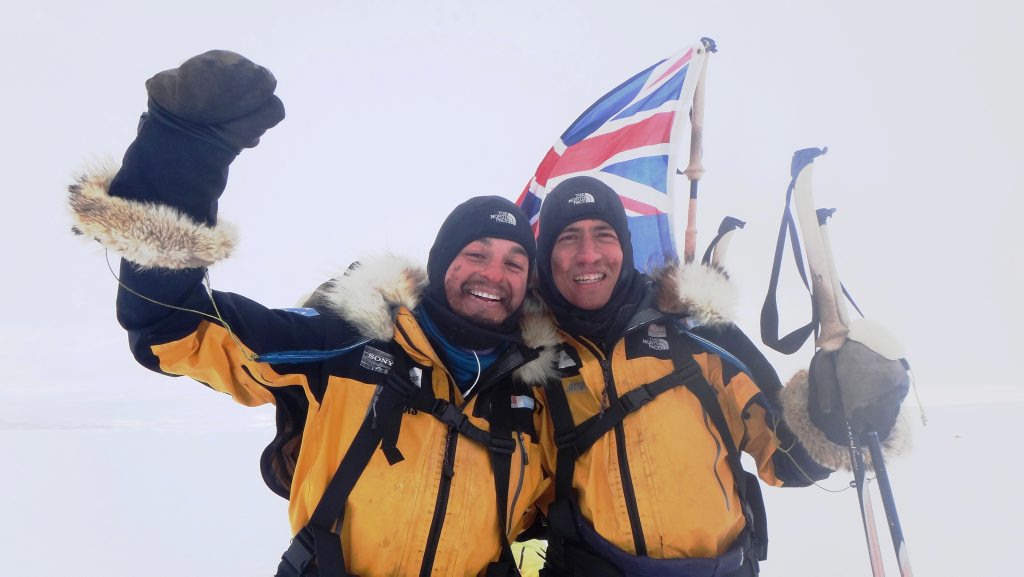 James Castrission, left, and Justin Jones in a scene from the documentary Crossing The Ice, airing on Nat Geo Adventure on Australian pay-TV. James Castrission, left, and Justin Jones in a scene from the documentary Crossing The Ice, airing on Nat Geo Adventure on Australian pay-TV.
