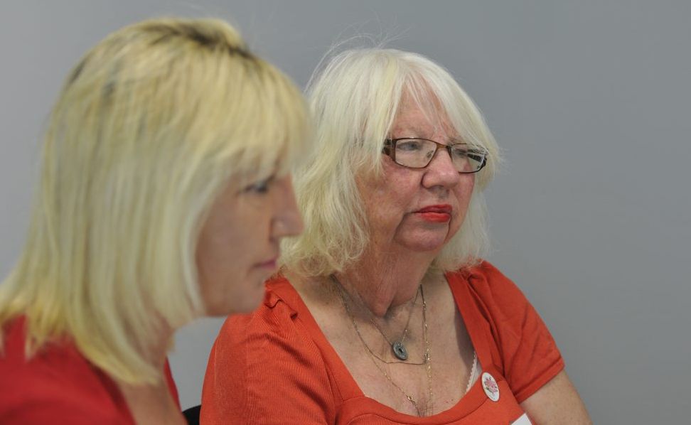 Margie Chandler-Cross with her deaf mother Evelyn McDade who was forced to give up her first child for adoption. Margie Chandler-Cross with her deaf mother Evelyn McDade who was forced to give up her first child for adoption.