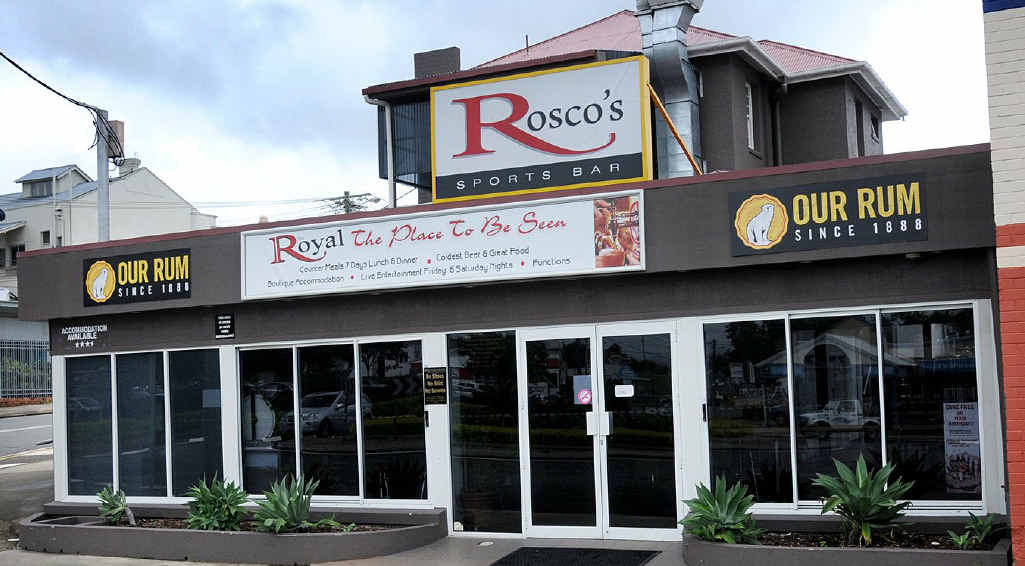 Rosco’s Sports Bar is part of the Royal Hotel. Rosco’s Sports Bar is part of the Royal Hotel.