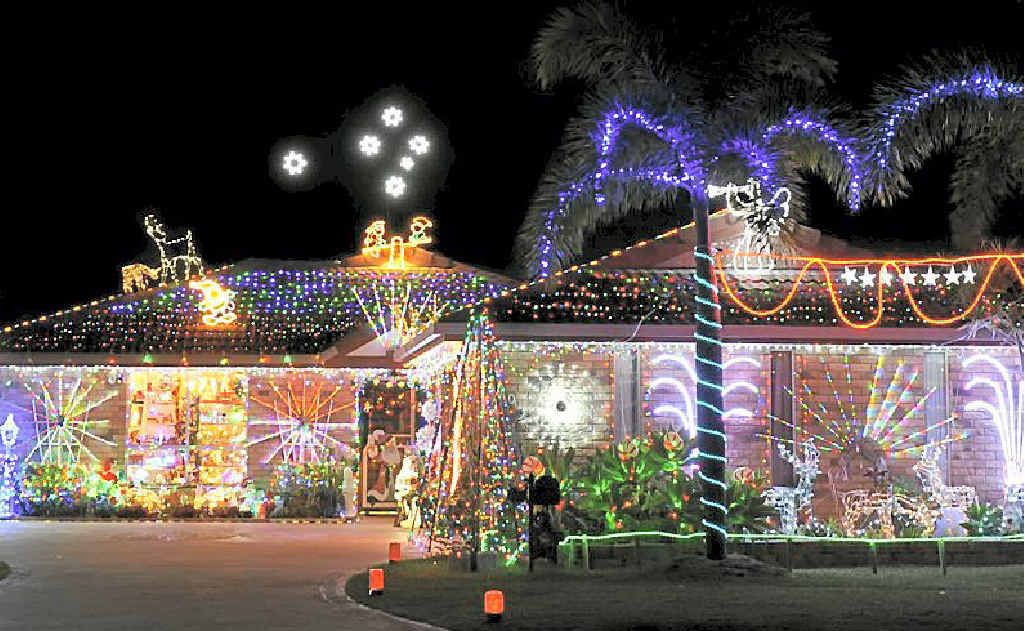 SHINING BRIGHT: Terry and Gerry Bertoli’s house. SHINING BRIGHT: Terry and Gerry Bertoli’s house.