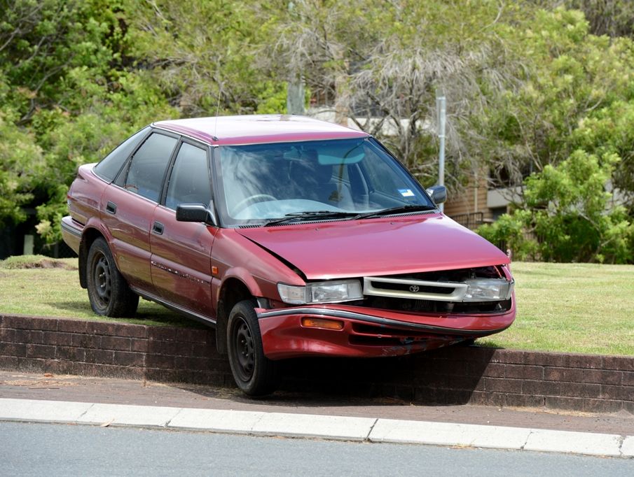 Car finds bizarre resting place in Tweed. Car finds bizarre resting place in Tweed.