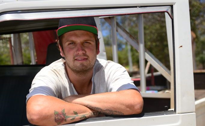 Kenny Urquat and his truck. Kenny Urquat and his truck.