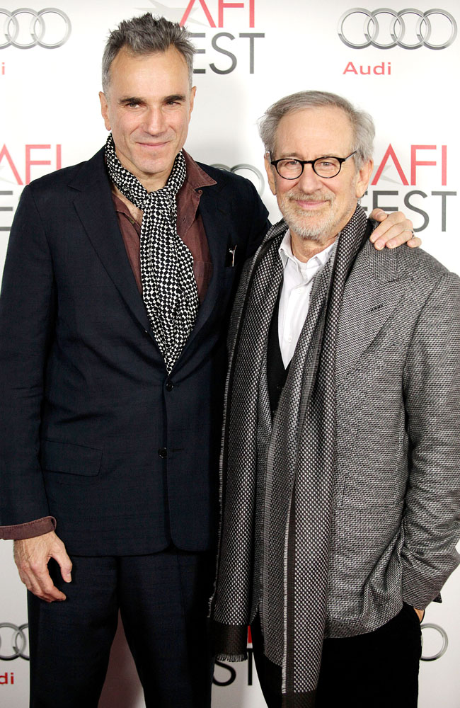 Daniel Day-Lewis and Steven Spielberg, the main actor and director of Lincoln, respectively. Daniel Day-Lewis and Steven Spielberg, the main actor and director of Lincoln, respectively.