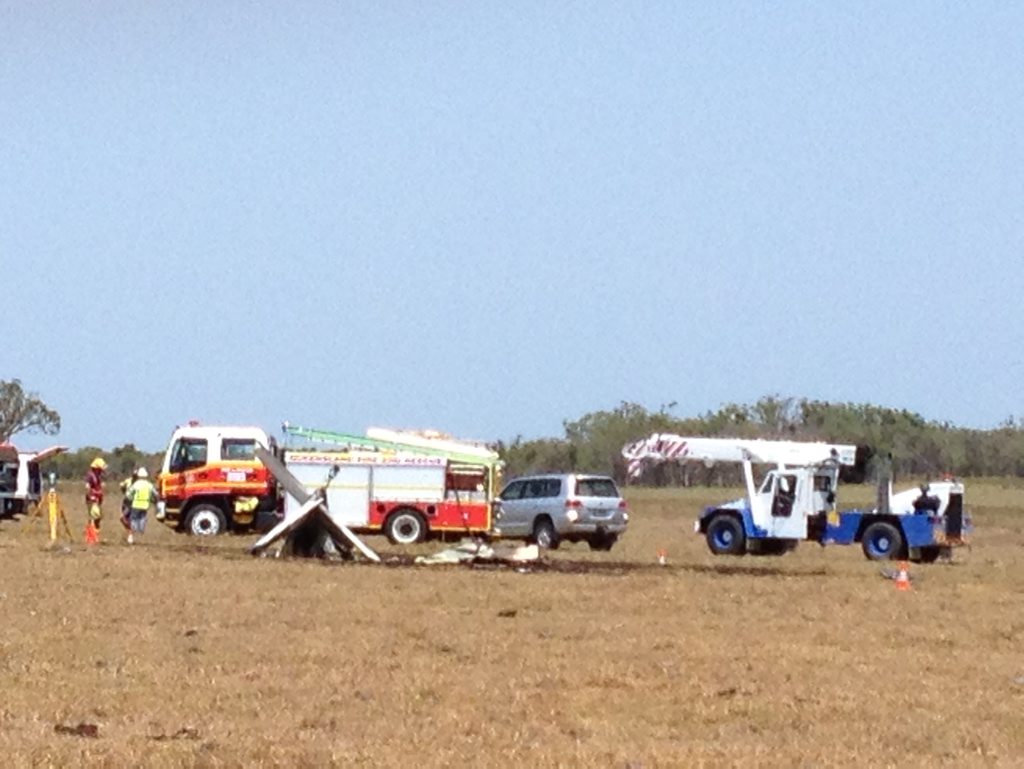 Emergency crews and a crane are at the scene of a fatal plane crash near Burrum Heads. Emergency crews and a crane are at the scene of a fatal plane crash near Burrum Heads.