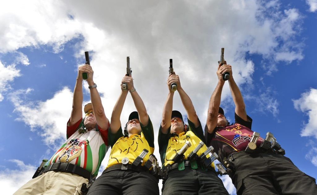 Scott Geelan, Karla Blowers, David McConachie and Paul Derry are aiming for success at the Australasians IPSC Championships. Photo: Claudia Baxter / The Queensland Times Scott Geelan, Karla Blowers, David McConachie and Paul Derry are aiming for success at the Australasians IPSC Championships. Photo: Claudia Baxter / The Queensland Times