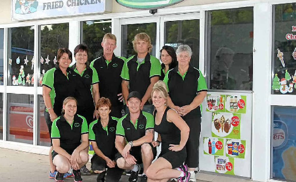 TOP TEAM: Annie Howard (back left), Annette Webster, Greg Webster, Brad Webster, Jen Cross, Doreen Brooksby, Tammy Besant (front left), Michele Beacon, Steve Webster and Hayley Griffiths all work at BP Nyngan, the Iveco Top Stop winner. Photo: Contributed TOP TEAM: Annie Howard (back left), Annette Webster, Greg Webster, Brad Webster, Jen Cross, Doreen Brooksby, Tammy Besant (front left), Michele Beacon, Steve Webster and Hayley Griffiths all work at BP Nyngan, the Iveco Top Stop winner. Photo: Contributed