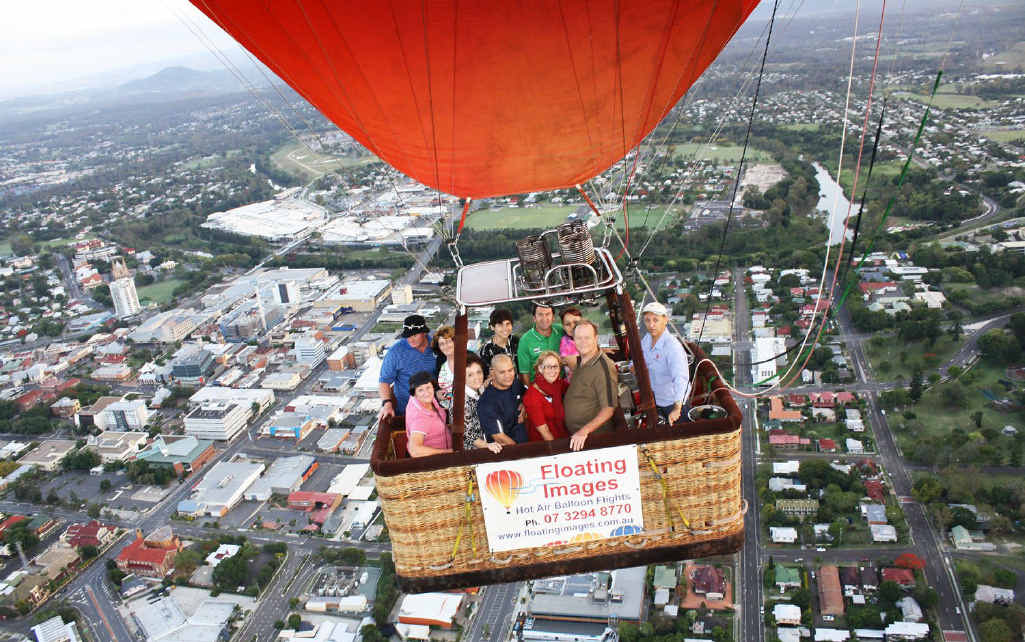 SKY HIGH: Take a different tour of Ipswich in a hot air balloon with Floating Images. SKY HIGH: Take a different tour of Ipswich in a hot air balloon with Floating Images.