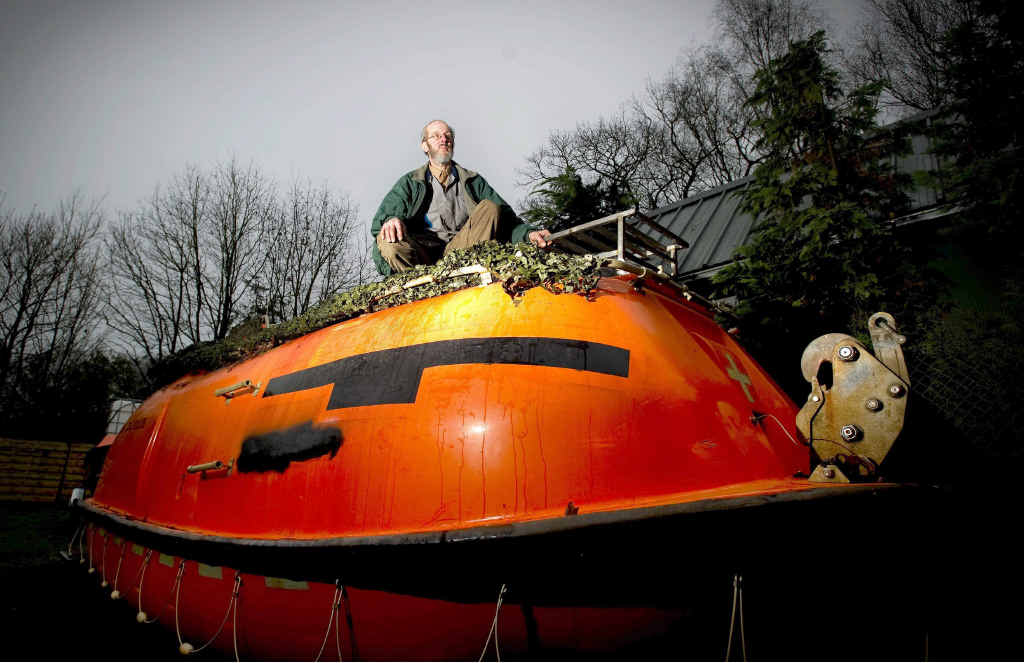 Dutchman Pieter van der Meer with his post-apocalyptic lifeboat which has room for 35 people to survive the predicted global catastrophe. Dutchman Pieter van der Meer with his post-apocalyptic lifeboat which has room for 35 people to survive the predicted global catastrophe.