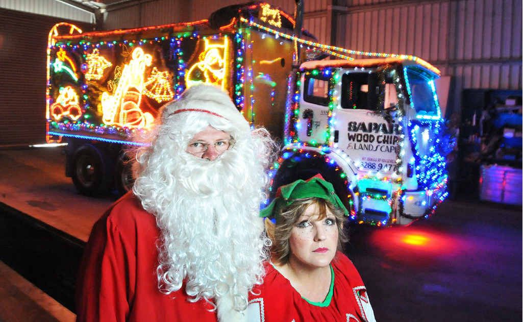 DEVASTATED: Scott Ryan and Suzanne Barnard from Sapar have been forced to take their Christmas truck off the road after being fined on Saturday night. DEVASTATED: Scott Ryan and Suzanne Barnard from Sapar have been forced to take their Christmas truck off the road after being fined on Saturday night.