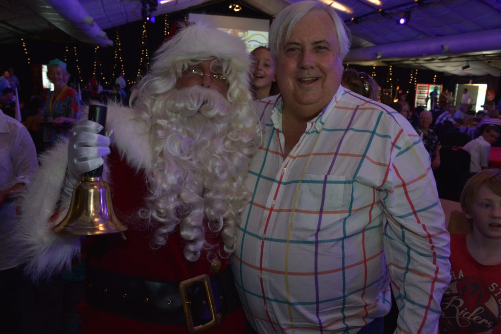 Christmas with Clive Palmer last year at the Palmer Coolum Resort. He'll be with family all day this Christmas Day. Christmas with Clive Palmer last year at the Palmer Coolum Resort. He'll be with family all day this Christmas Day.