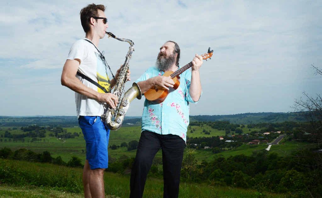 SOUND GENERATION: Willow Neilson makes music with his father, Paul Joseph in Lismore. SOUND GENERATION: Willow Neilson makes music with his father, Paul Joseph in Lismore.