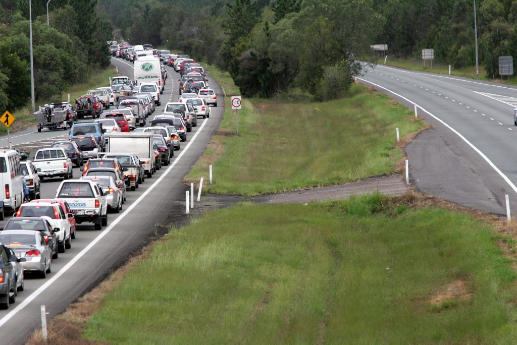 End of school holidays and a long weekend means traffic. End of school holidays and a long weekend means traffic.