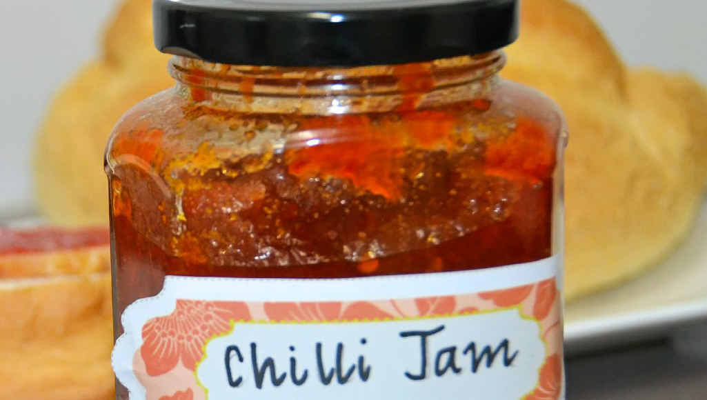 Home-made chilli jam. Home-made chilli jam.
