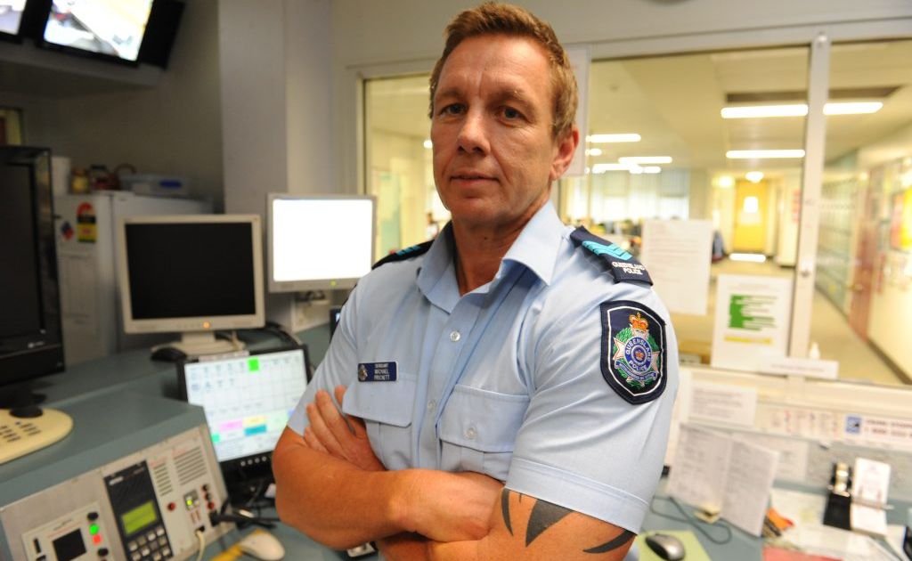 Sergeant Michael Prickett on duty in the Bundaberg Police Station. The police take a number of unnecessary calls on the triple 000 number. Sergeant Michael Prickett on duty in the Bundaberg Police Station. The police take a number of unnecessary calls on the triple 000 number.