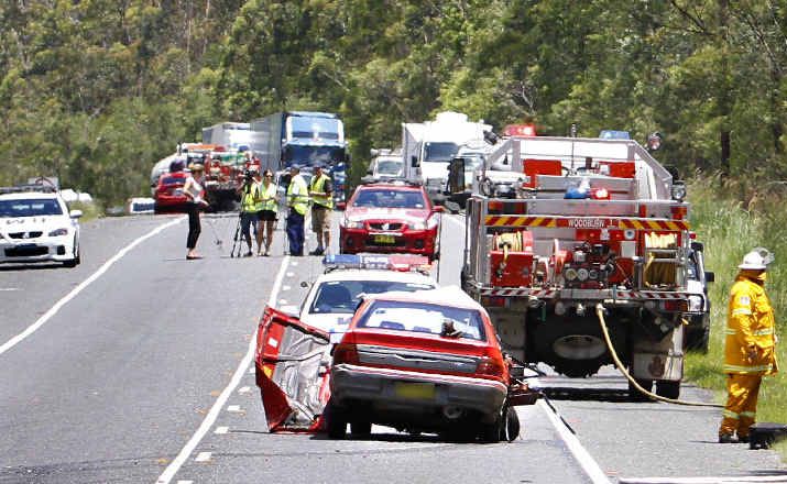 Traffic on the Pacific Hwy at a standstill as emergency services deal with the aftermath of yesterday’s fatal collision near the Iluka turn-off. Traffic on the Pacific Hwy at a standstill as emergency services deal with the aftermath of yesterday’s fatal collision near the Iluka turn-off.