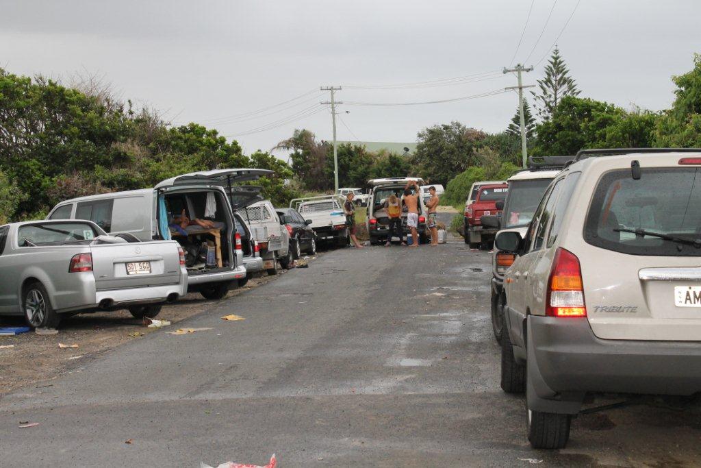 Illegal campers at Belongil Beach, Byron Bay. Illegal campers at Belongil Beach, Byron Bay.