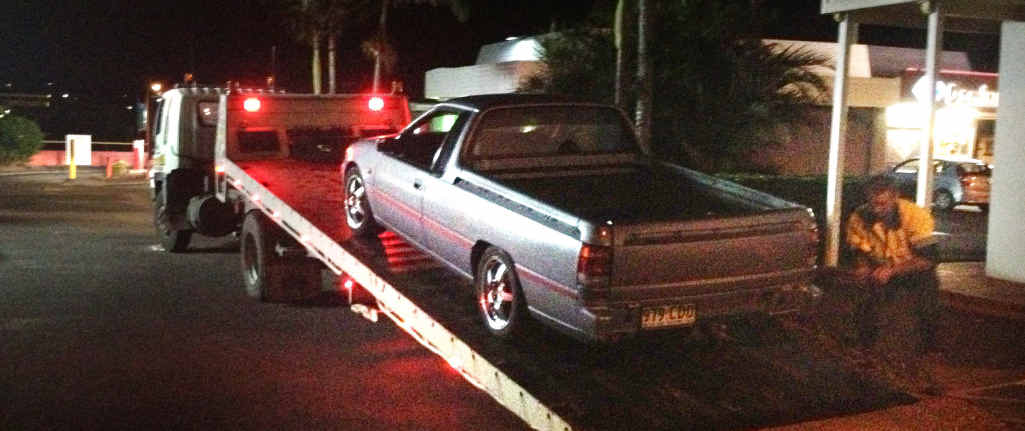 A ute is impounded in Gympie after its owner was caught hooning. A ute is impounded in Gympie after its owner was caught hooning.