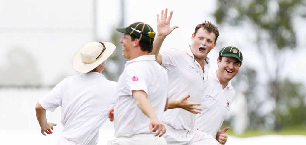 Bowler Robert Hillier celebrates after taking a wicket in the grand final cricket match between Northsiders and Eastern Taipans at Ivor Marsden Memorial Park. Bowler Robert Hillier celebrates after taking a wicket in the grand final cricket match between Northsiders and Eastern Taipans at Ivor Marsden Memorial Park.