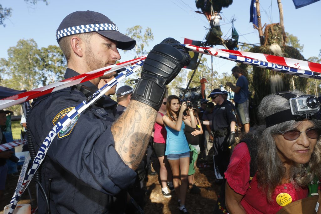 A scene from the Glenugie anti-CSG protest early this year. A scene from the Glenugie anti-CSG protest early this year.