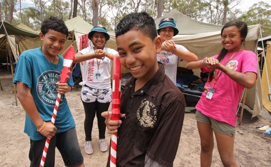 Salesi Fuapau and Sosefo Vaohea (foreground), with fellow scouts from Tonga, practice the dance they will perform in the main arena. Salesi Fuapau and Sosefo Vaohea (foreground), with fellow scouts from Tonga, practice the dance they will perform in the main arena.