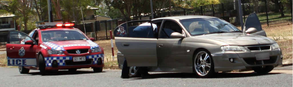 Police intercepted a car in Breakspear St, Gracemere, after an alleged home invasion on Friday. Police intercepted a car in Breakspear St, Gracemere, after an alleged home invasion on Friday.