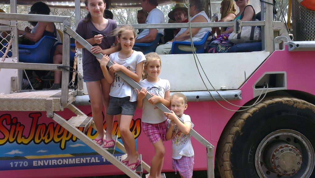 Renee, Amy, Kayla and Brooke Nielsen board the LARC to head off to the Bustard Head lighthouse. Renee, Amy, Kayla and Brooke Nielsen board the LARC to head off to the Bustard Head lighthouse.
