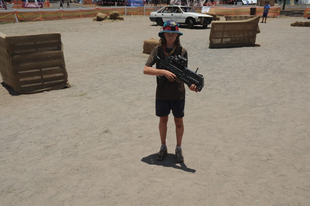 Scout Lara Westwood prepares for the laser tag world record attempt at the 2013 Scout Jamboree. Scout Lara Westwood prepares for the laser tag world record attempt at the 2013 Scout Jamboree.