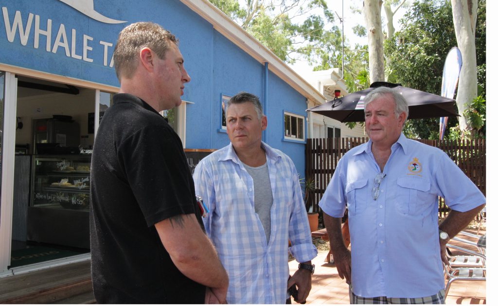 Political candidate for Hinkler Rob Messenger (centre) pictured with Vietnam veteran Roger Dwyer (right) and local business owner Shaun Beckett. Political candidate for Hinkler Rob Messenger (centre) pictured with Vietnam veteran Roger Dwyer (right) and local business owner Shaun Beckett.